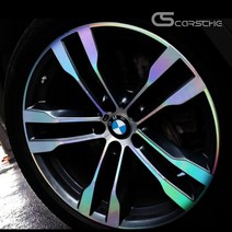 [카르쉐] BMW X6 20인치 휠 홀로그램 스티커 카본 휠스티커 프로텍터 20인치, G_ 유광헤어라인실버
