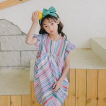 크리스탈하우스 여아 주니어 맘커플 여름 패셔너블 컬러 프릴 원피스 [OPS814]