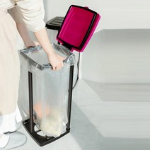 원룸 사무실 가정 종량제 쓰레기 봉투 거치대 비닐 걸이, 62막 재활용 봉투 50L(흑) 50p x4개