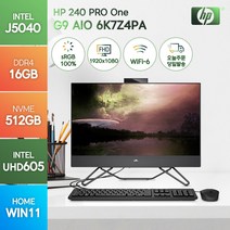 HP 240 ProOne G9 AIO 6K7Z4PA 인텔 J5040 24인치 올인원 일체형 PC, J5040/16GB/SSD512G/윈도우11홈 개봉설치