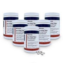 4Patriots Sur-Vital Tabs - 츄어블 서바이벌 비타민 탭 25년 유통 기한 레몬 크림 맛 C D 등 비상 식품 공급 및 생존 장비 15일 분량 미국, 6-Pack