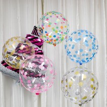 파티생각 45cm 도트인쇄 버블풍선, 골드 앤 실버 도트