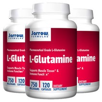 재로우 L-글루타민 750mg 캡슐 글루텐 프리, 120개입, 3개