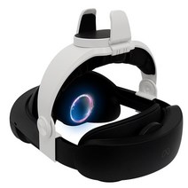 핸드폰VR 퀘스트 프로 VR용 보조배터리 브래킷 지지대 인체 공학적으로 조정 가능한 편안한 헤드 스트랩, 01 WHITE