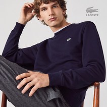 라코스테 COTTON 블렌드 기모 남성 맨투맨 NVY