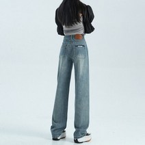 Yitimoky-여성 배기 청바지 스트레이트 와이드 레그 팬츠 팜므 빈티지 하이 이여성 바지 2023256307