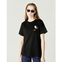 22SS [Matti x Hazzys] 오렌지 캐릭터배색 면 반팔티셔츠 HSTS2B571O2