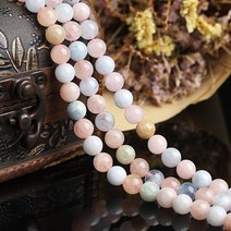 연화 정품 천연 녹주석 원석재료 4mm 1줄 40cm 약65개, 단품