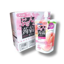 [Srich] 오리히로푸룬토 곤약젤리복숭아맛 곤약젤리 1BOX _Rf＠E41052EA, 4개