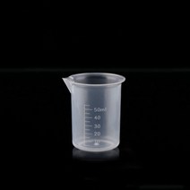 50ML 플라스틱 투명 계량컵 계량용기 약컵 눈금컵 1개 실험 약국 요리 세제 레진아트