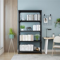 다용도실 창고 철제 선반 조립식 앵글 중량랙, 80x30cm + 블랙5단 [높이180]