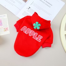 예쁜옷가게 강아지 기모 후드티, 애플