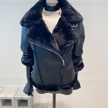 VIVA / VIVA 20W 블랙 페이크 버클 레더무스탕