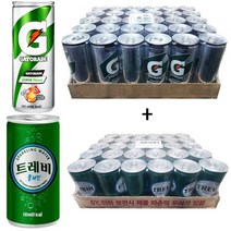 게토레이 레몬 240ml(30캔) + 트레비 플레인 190ml(30캔), 60캔