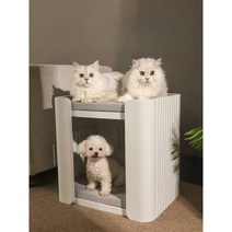 고양이 숨숨집 캣하우스 실내 케이지 호텔 반려동물, 다크그레이 9kg-복층 캣하우스(패드 포함)