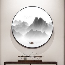 minjing 3D전체DIY 큐빅 보석 십자수세트 dx 수묵 원형 풍경 신형 거실 대기 산수화, 1개, 100*100cm