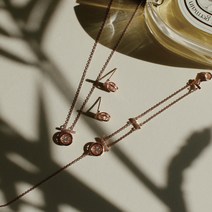 [전지현st] Silver 925 샤이닝 모먼트 로즈골드 데일리 세트(귀걸이 목걸이 팔찌)