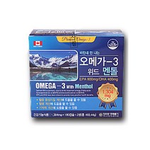 오메가3 위드 멘톨 360캡슐 연어오일 비타민E 멘톨, 1박스