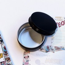 갓샵 원형 틴케이스 [블랙 80ml 6.8x3.5cm] 철제 알루미늄 박스, 없음, 1개, 블랙