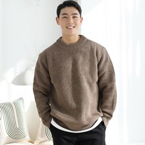 보스트핏 오버핏 램스울 라운드넥 남자 도톰한 하찌 니트 긴팔 티셔츠 8color