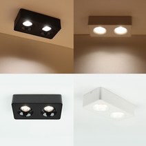 [재경조명] LED 에코 모즈 2구 직부 COB 15W 플리커프리 카페 인테리어 조명, 주백색, 블랙