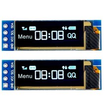 DollaTek 2개 I2C OLED 디스플레이 모듈 0.91인치 SSD1306 블루 스크린 드라이버 DC 3.3V~5V
