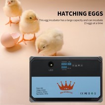 뜨거운 15 계란 Incubator 시간 제어 편리한 자동 Brooding 기계 온도 조절 치킨 계란 메추라기 도구|사료 & 물 보급품|, 1개, UK