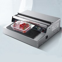 밴드실러 자동 실링기 비닐 접착기 밀봉기 전기 진공 접착 필름 기계 상업용 스테인레스 스틸 슈퍼마켓 과일 및 야채 포장, 2.실버 그레이 - 미국 플러그 - 220240V