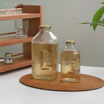 델 레트로 쥬스병 2size 뚜껑포함 보리차병 물병 오렌지주스병 모던유리밀폐용기 홈데코병 글라스병, 500ml