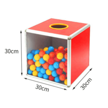 제비뽑기 응모 추첨기 복불복 게임 투명 상자, 40CM 6면 모두 빨간색