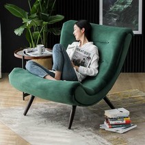 싱글 의자 북유럽 스타일 발코니 레저 의자 임산부, 싱글 체어 + 발판 - 탈부착 및 세탁 가능