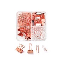 델리 로즈골드 더블클립 압핀 사각케이스세트 171ps, 없음