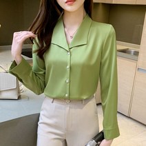 가을패션 새틴셔츠 브이넥 여성블라우스JY01