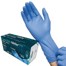 크린스킨 니트릴플러스 장갑 7.0g 식품용 29cm 100매입 블루, 대(L), 1개