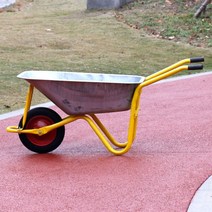 외발손수레 농업용 현장용 농사용 카트 구루마 일륜차 에어바퀴 리어카, 솔리드 휠 외발 자전거(노란색