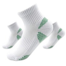 윌리엄리 여성 스포츠 도톰양말 바닥포인트 3켤레, 화이트+그린