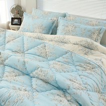 단잠 애슐리 60수아사면 순면패드 양면패드 침대패드 Q, 차렵이불, 블루