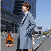 남성 정장용 패션 재킷 트렌치 롱 겨울 울 블렌드 오버코트 비즈니스 캐주얼 트렌치 슬림 핏 블렌드 사이즈 5xl