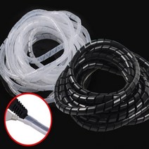 티비 꽈배기전선정리케이블 고정 보호관, 블랙 내경 둘레8mmx길이10m