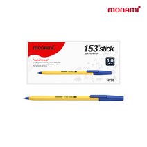 모나미 153 스틱 유성볼펜 1.0mm x 12p, 청색, 2개