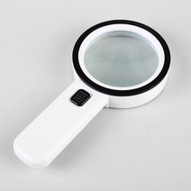 원시 책 돋보기 렌즈 부모님 복지센터 30x 대형 더블 레이어 광학 유리 거울 led, 흰색 80mm, 30배, 80mm