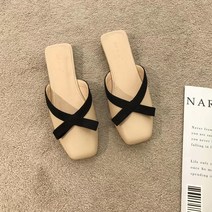 바오터우 스퀘어 플랫 슬리퍼