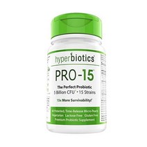 하이퍼바이오틱스 PRO-15 프로바이오틱스—60일 시간방출 진주—소화제 조제분유—캡슐보다 생존율 15배 향상—특허 전달 기술—삼키기 쉬운 (2팩)