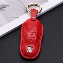 포르쉐 가죽 키케이스 카이엔 마칸 파나메라 박스터 911 718 키링 열쇠고리 키홀더 차량용품, B타입, 레드
