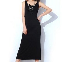 바보사랑 여자 민소매 심플 슬림핏 무지 6컬러 롱 원피스.옷자락(무료배송)