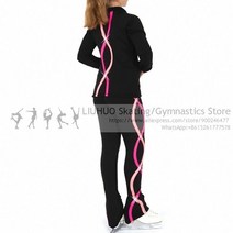 스케이트복 피겨복 연습복 선수복 피겨 스케이팅 바지 까마귀 걸스 재킷 바지 여성 160, 핑크 재킷 바지, 8-10세, 협력사