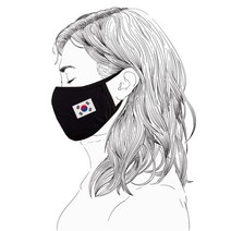 태극기 면마스크, 기본 태극기 와이어 블랙 면마스크, 1개