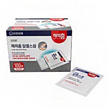 DIW7352AD 핸드폰 심플 알콜스왑 소독솜 알콜솜 100장 약솜 구급약 비상약 병원솜 소독용솜 탈지면솜 알코올 통, 01도매프리 1