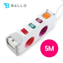 현대일렉트릭 옆으로 USB멀티탭 3구 멀티탭 전선형, 옆으로USB멀티탭3구 5M, 1개