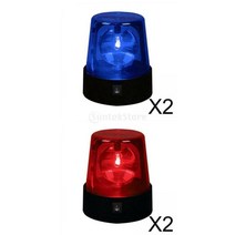 GHSHOP 4pcs 스트로브 비콘 빛 경고 깜박이 비콘 빛 건설 조명, 플라스틱, 블루+레드